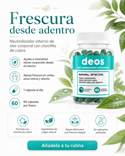 DEOS® Suplemento Desodorante Interno (60 CÁPSULAS)