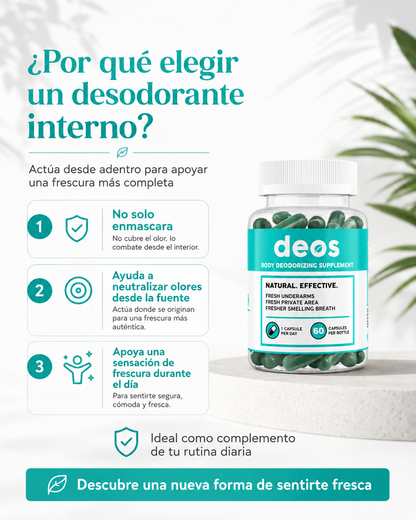 DEOS® Suplemento Desodorante Interno (60 CÁPSULAS)
